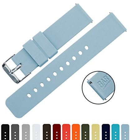BARTON Quick Release Silicone - Choose Color & Width (16mm, 18mm, 20mm or 22mm) - Soft Rubber Watch Bands