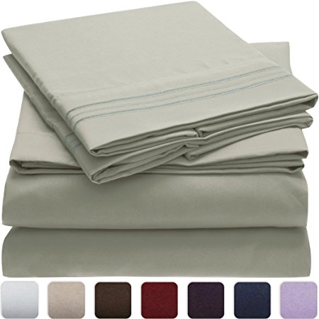 Mellanni Bed Sheet Set - HIGHEST QUALITY Brushed Microfiber 1800 Bedding - Wrinkle, Fade, Stain Resistant - Hypoallergenic - 3 Piece (Twin XL, Spa Mint)