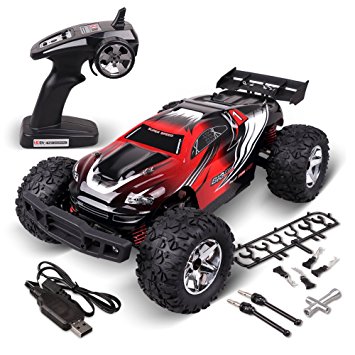 Remote Control Car, Terrain RC Cars, Electric Remote Control Off Road Monster Truck, 1:12 Scale 2.4Ghz Radio 4WD High Speed 48 KM/H (30  MPH) RC Buggy with 1500mAh Rechargeable Batteries Group (Red)