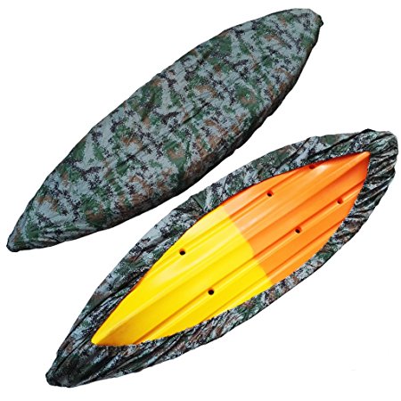 MAYMII Professional Universal Camouflage Waterproof Sunblock Large Storage Dust Cover Shield For (12.6-13.5ft) / (13.8-15ft) / (15.3-16.2ft) 3 Size Range Kayak / Canoe