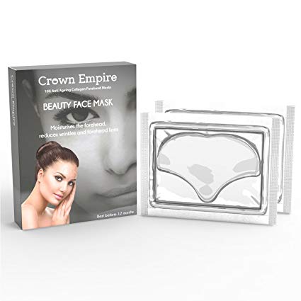 Crown Empire Transparent Anti Ageing Collagen Forehead Mask - Premium Beauty Face Mask - Prevent Premature Skin Ageing - Skin Hydration Mask - Hyaluronic Acid Mask - Masks for Younger Skin - Smooth Fine Lines and Wrinkles - Gifts for Men & Women