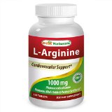 1 L-Arginine 1000mg 120 Tablets by Best Naturals - Essential Amino Acid - Cardiovascular Health Support Formula - L Arginine Enhances Circulation - Lifetime 100 Satisfaction Money Back Guarantee - Manufactured in a USA Based GMP Certified Facility and Third Party Tested for Purity Guaranteed