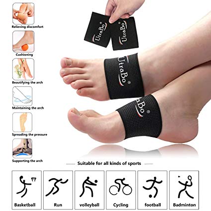 Plantar Fasciitis Arch Support Brace - Foot Arch Supports for Men and Women Compression Foot Arch Support Sleeve for Pain Relief, High Arch Pain, Flat Feet & Heel Spurs for Daily use by UtraBo,1 Pair