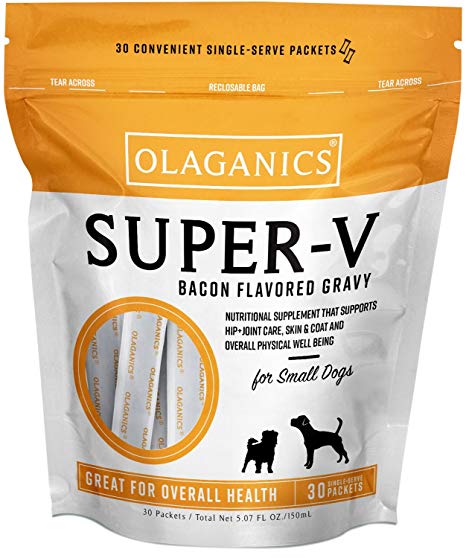 Olaganics Super-V Vitamin Gravy for Small Dogs. Supplement That Supports Your Dog's Health and Wellness.