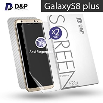 D&P 2 Packs [Matte Finish][Smooth+Reduce Fingerprint] Front [Curve Fit] Game Player choice TPU Film Screen Protector with Back [Full] Film for Samsung Galaxy S8+ / Galaxy S8 Plus, Not 100% Case Fit