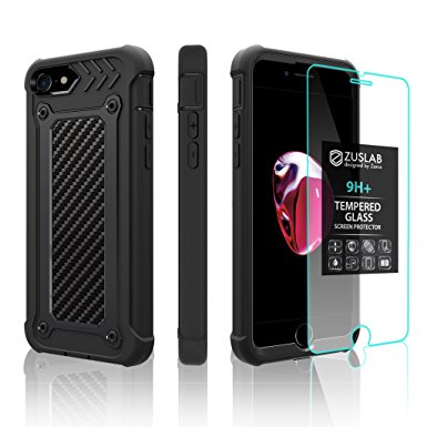 iPhone 8 / iPhone 7 case ZUSLAB New Armor Shield With Tempered Glass Screen Protector, Dual Layer protection Heavy Duty Shockproof Cover for Apple iPhone 8 / iPhone 7