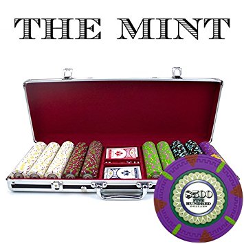 Claysmith Gaming 500-Count 'The Mint' Poker Chip Set in Aluminum Case, 13.5gm, Black