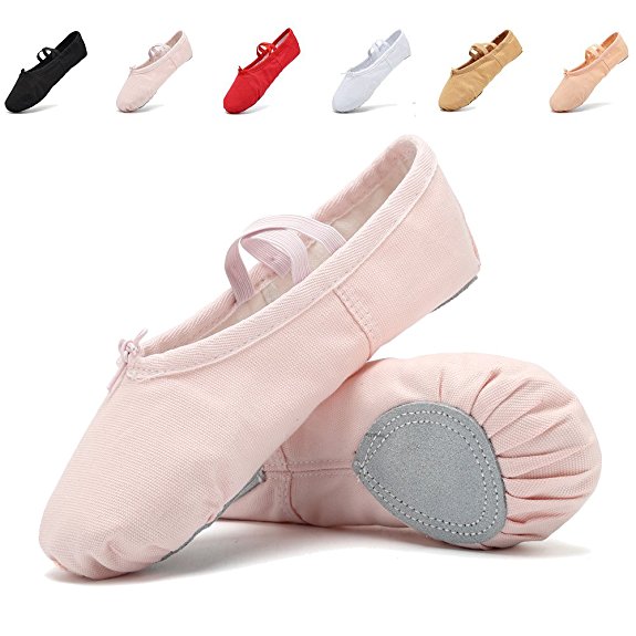 CIOR Ballet Slippers for Girls Classic Split-Sole Canvas Dance Gymnastics Yoga Shoes Flats(Toddler/Little Kid/Big Kid)