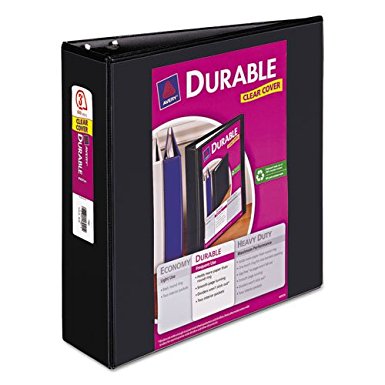 Wholesale CASE of 15 - Avery Durable Reference View Ring Binders-View Binder,EZ-Turn Ring,w/ Four Pockets,3" Cap.,Black