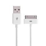 Aibocn Apple MFi Certified 30 Pin Sync and Charge Dock Cable for iPhone 4 4S  iPad 1 2 3  iPod Nano  iPod Touch - White