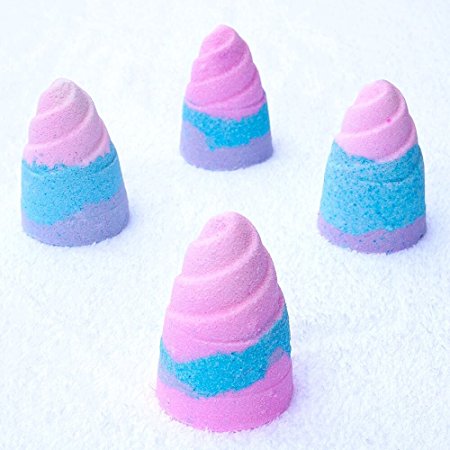 Unicorn Horn Bath Bomb Gift Sets - Unique Birthday Gift For Any Unicorn Or Rainbow Lover. Perfect As Party favors, Shower Favors For Kids, Teens Or Women - Scent In Rainbow Sherbet -4 Pk - 3.5 Oz Each
