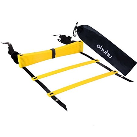 Ohuhu 12 Rung Agility Ladder Speed Ladder  for Football Speed Training with Black Carry Case