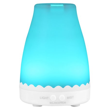 BalanceFrom Essential Oil Diffuser, 120ml Aroma Essential Oil Cool Mist Humidifier with Adjustable Mist Mode,Waterless Auto Shut-off and 7 Changeable Color LED Lights