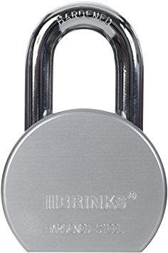 Brinks 662-50701 62mm Commercial Solid Steel Padlock with Removable Cylinder