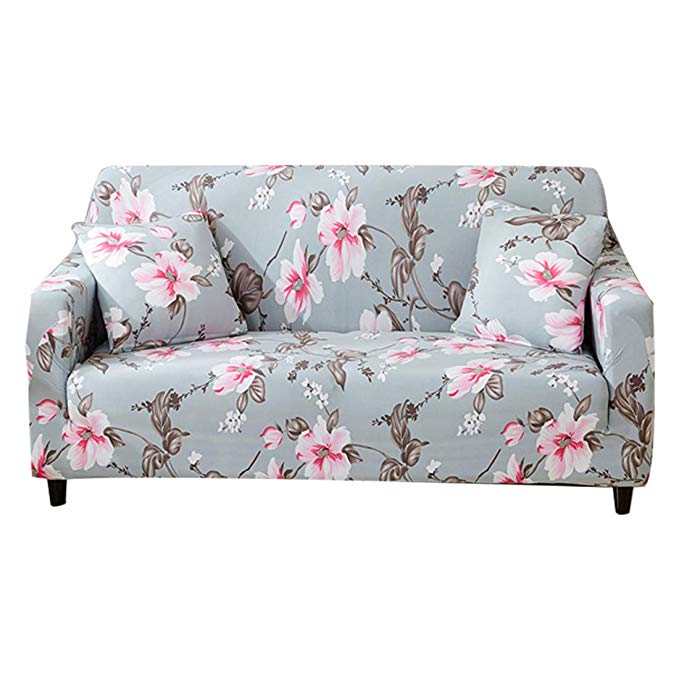 FORCHEER 1-Piece Stretch Sofa Slipcover Couch Covers Printed Spandex Fabric Sofa Cover Protector (Flower #2,Sofa)
