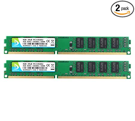 DUOMEIQI 8GB Kit (2 X 4GB) DDR3 1066MHz UDIMM 2RX8 8 GB PC3-8500 240pin CL7 1.5v Desktop Memory RAM Chips