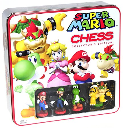 Super Mario Themed Chess Set _ Collector's Edition in Colorful Tin