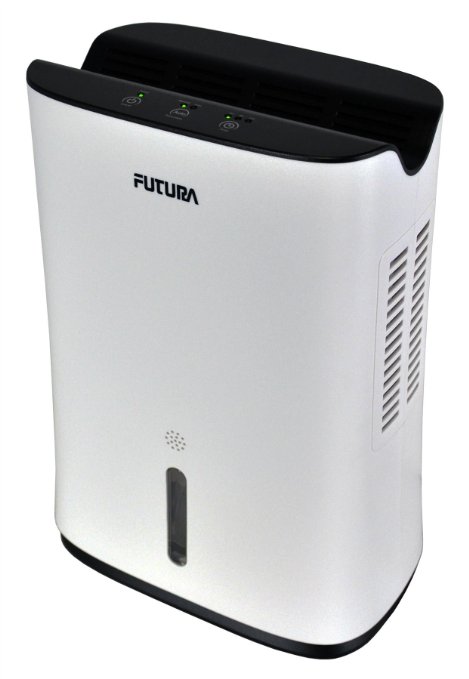 Futura 2L Compact and Portable Dehumidifier with Soft Touch Control Panel 3 Time Settings Ideal for the Home and Office