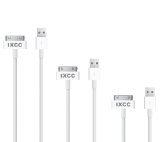 iXCC  3 Pack 3ft Three Feet White iPhone USB SYNC Charger Cable Replacement Cord for Apple iPhone 4 4s  iPad 2 3  iPod 1 2 3 4 5 6 30 Pin Connector