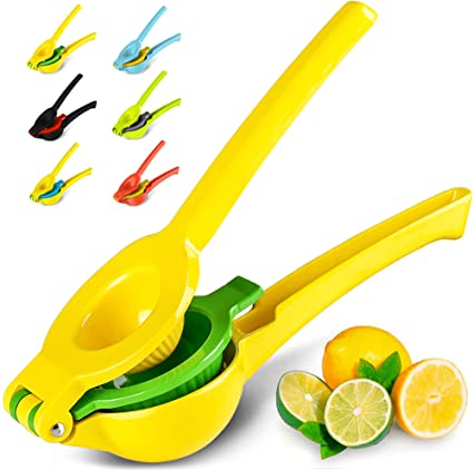 Zulay Kitchen Premium Quality Metal Lemon Lime Squeezer - Manual Citrus Press Juicer