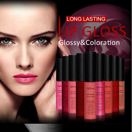 Remeehi 34 Colors to Choose Smudge-proof Long Lasting Liquid Lip Gloss Soft Matte Lip Cream Lipstick 1#