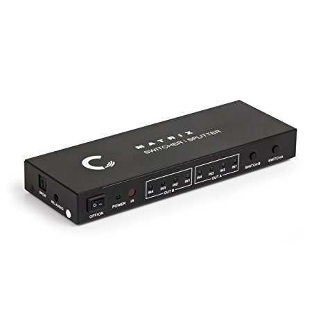 Expert Connect | 4x2 HDMI Splitter/ Switcher | 4 Port | Ultra HD 4K/2K | Full HD/3D | 1080P | HDMI 1.4 | HDTV | PS4 / PS3 | XboxOne / 360 | DVD | Blu-ray | Dolby Digital