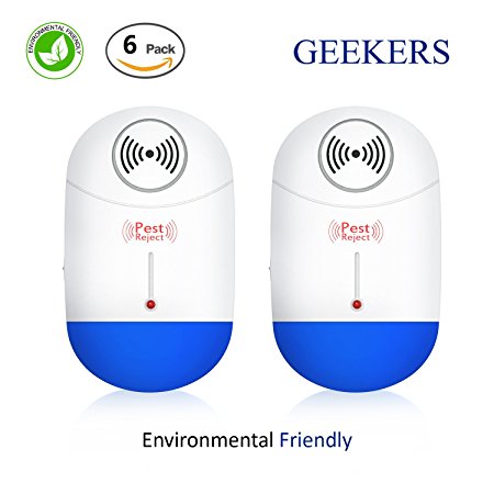 Pest Control Ultrasonic Repeller - Electronic Spider Repellent Plug In - Home Insect Repellent - Repels Mosquitoes , Spiders , Bed bugs , Cockroaches , Mice , Fleas (2 Pack )