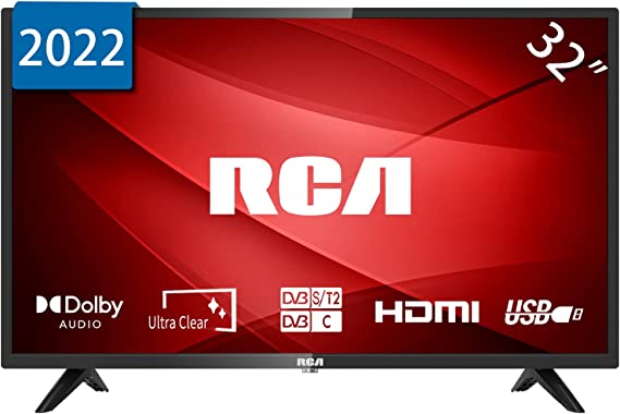 RCA RB32H2-UK 32 inch HD LED TV, Dolby Audio, HDMI, SCART, VGA PC connection, USB Media Player, DVB-T2/C, Digital Audio output