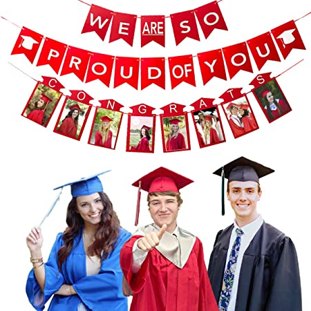 Graduation Party Supplies 2020 Red Nursing Decoration, Congrats Banner and Photo Frame for College Grad Decor Ideas, Class of 2020