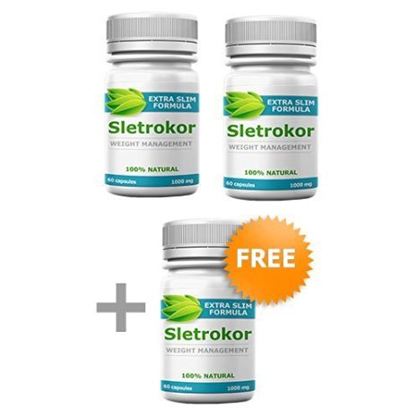 Sletrokor Diet Pills 3 Bottles - Extra Slim Formula - Appetite Suppressant - 60 Capsules