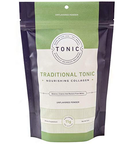 TONIC: Traditional Collagen Peptides & Gut Health Supplement Bone Broth Alternative, Paleo   Keto Friendly, Pasture Raised, Gluten Free, Unflavored, 20 Servings