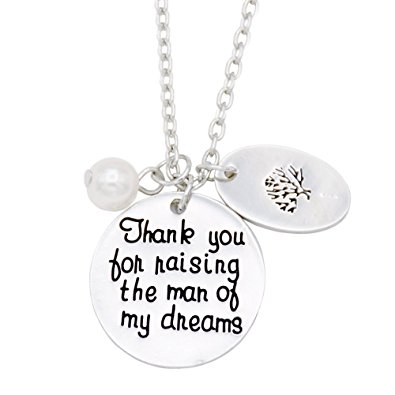 O.RIYA Thank You for Raising the Man of My Dreams with Family Tree Chrams Pendant Necklaces Set