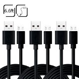 Micro USB Cables 3-Pack iSeeker 66ft Premium High Speed USB 20 A Male to Micro B Sync and Charge Cables for Android Samsung HTC Motorola Nokia and More