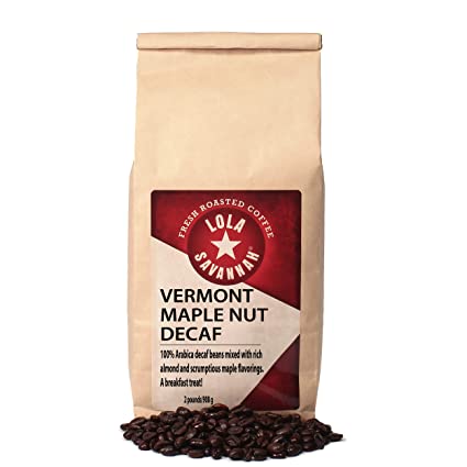 Lola Savannah Vermont Maple Nut Whole Bean Coffee - Arabica Beans with Just A Hint Of Nut Flavor | Decaf | 2lb Bag