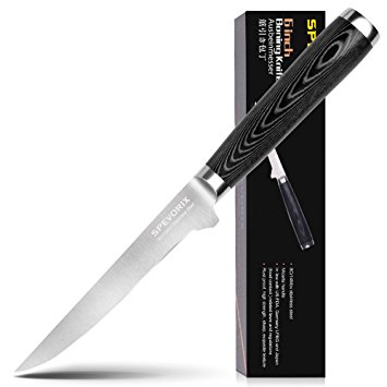 Flexible Boning knife 6 Inch Razor Sharp High Precision Fillet Knife with Micarta handle SPEVORIX