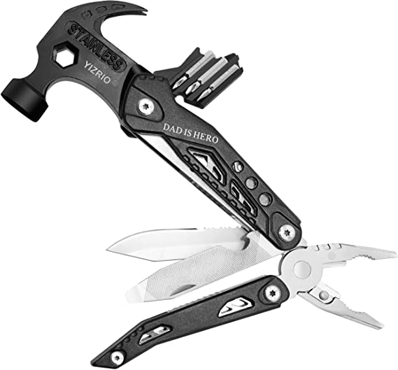 Birthday Gifts for Dad Men Husband, Mens Gifts Ideas, Fathers Day Gifts, Cool Gadget Christmas Present Stocking Stuffer, Multitool with Hammer Pliers