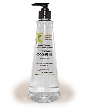 Earth's Essentials Organic Fractionated Coconut Oil-16 Oz. Pump Bottle-USP Food Grade
