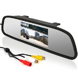 E-PRANCE 43 Inch Car Rearview Mirror Monitor for DVDVCRCar Reverse CameraDC12VPALNTSC2 Ways Video Inputs