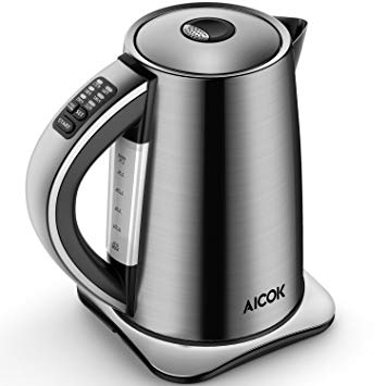 Aicok Electric Kettle Variable Temperature Tea Kettle, Stainless Steel Water Kettle with 1500W SpeedBoil, Auto Shut Off and Boil-Dry Protection Water Boiler, 1.7-Liter