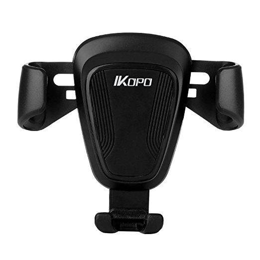 IKOPO Easy to Use Car Phone Holder,Gravity Car Vent Mount Suitable for iPhone Samsung Galaxy LG Nexus & More Smartphones(Black)