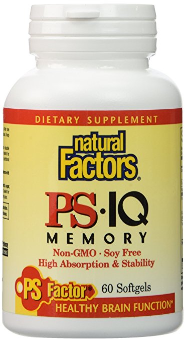 Natural Factors - PS-IQ Memory 25mg, Supports Healthy Brain Function, 60 Soft Gels