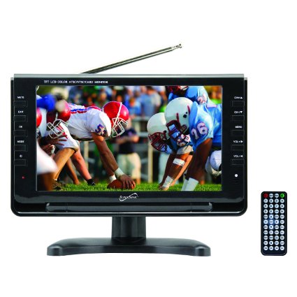 SuperSonic Portable Widescreen LCD Display with Digital TV Tuner, USB/SD Inputs and AC/DC Compatible for RVs, 9-Inch
