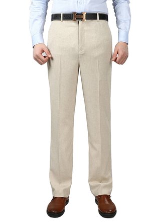 SpringSummer Mens Linen Trouser Straight Suit Trousers Size 30-44