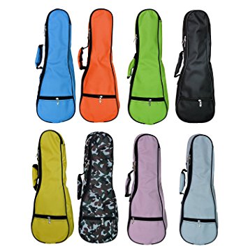 ZEALUX Colourful Adjustable Shoulder Strap 5MM Sponge Fill Ukulele Case Bag & Uke Case (21 in, Blue)