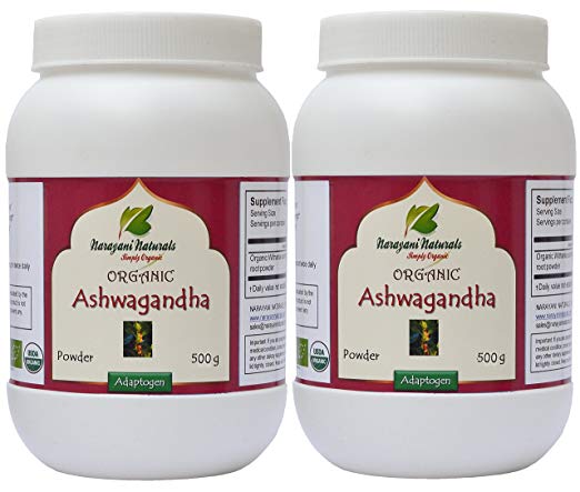 Narayani Naturals Organic Ashwagandha Powder 1 kg - 100% Certified Organic