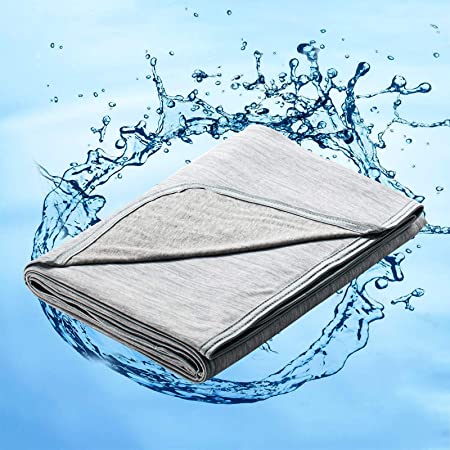 Marchpower Cooling Blanket, Japanese Arc-chill Q-MAX&gt;0.4 Cooling Fiber Summer Blankets, Double-sided Lightweight Cool Blanket Absorb Heat for Night Sweats Breathable and Skin-friendly - 130x170cm,Grey