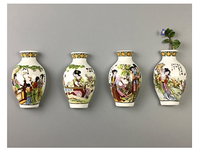 Fridge Magnets in Oriental Ancient Beauties Vase Design,Set of 4, Refrigerator Magnets, Door Magnets, Wall Magnets
