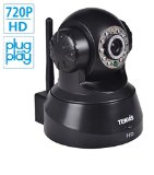 TENVIS JPT3815W-HD H264 720P P2P Smart IP Pan  Tilt  Night Vision Internet Surveillance Camera Built-in Microphone with Phone remote monitoring support Black