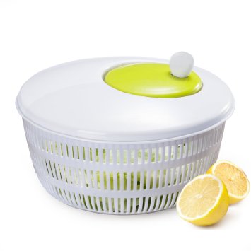 Salad Spinner X-Chef Space Saving Salad Containers High Quality Large Vegetable Dryer 4-Quart Applegreen