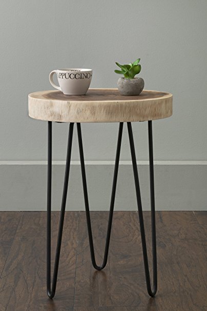 East at Main - Accent Table - Laredo Brown Teakwood Round End Table (13x13x19)